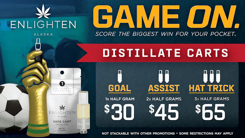 Enlighten - Spenard Distillate Carts: 1 for $30, 2 for $45, 3 for $65