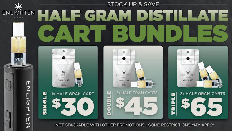 Enlighten - Spenard Distillate Carts: 1 for $30, 2 for $45, 3 for $65