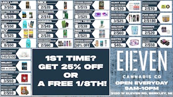 Eleven Cannabis Co Best Deals in Berkley MI!🕺