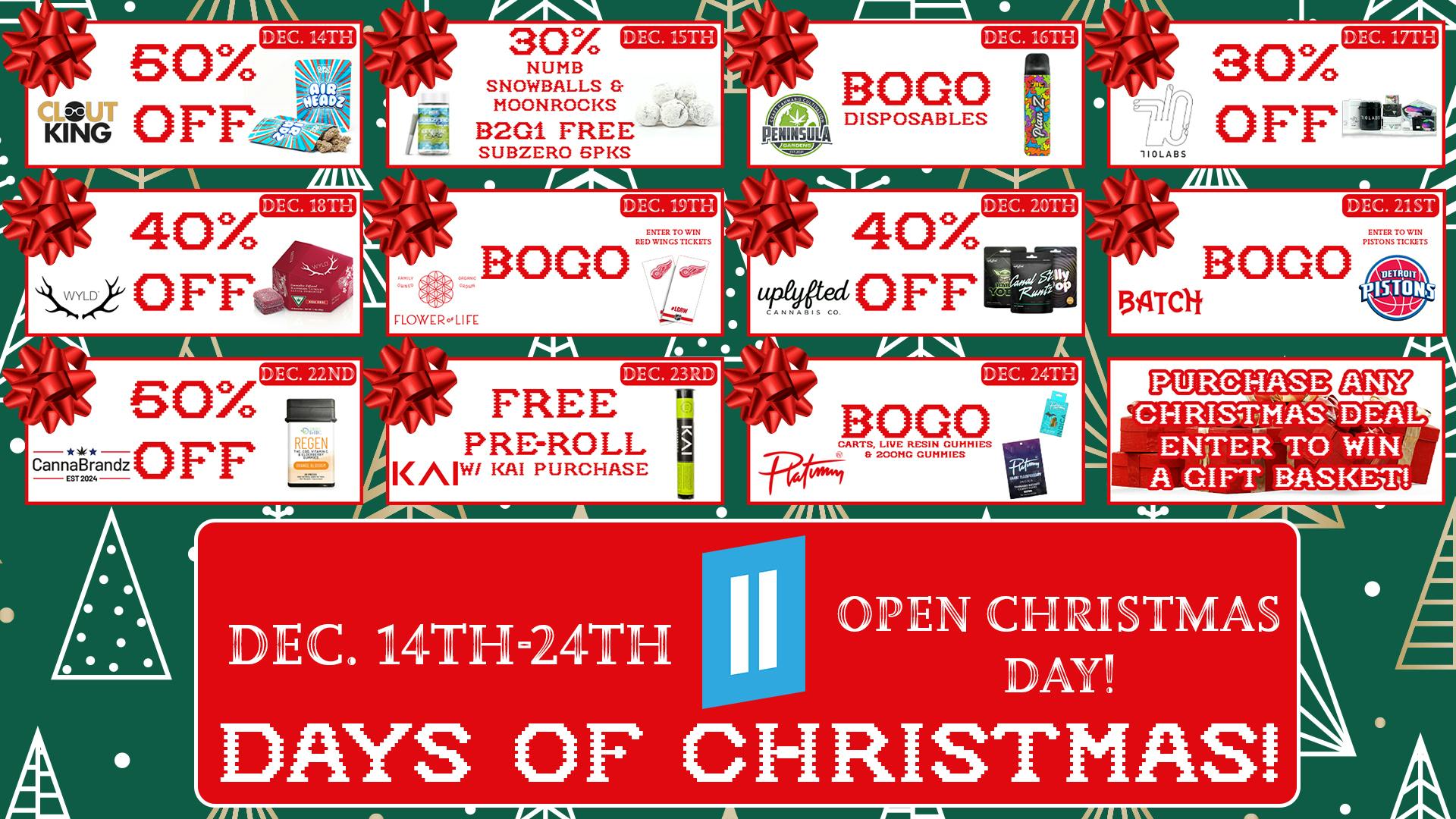 Eleven Cannabis Co ELEVEN DAYS OF CHRISTMAS! 🎅🎄