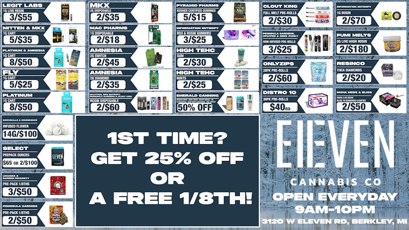 Eleven Cannabis Co BERKLEY'S BEST DEALS! 😎💨
