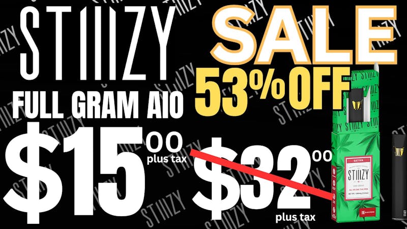 OG Time 54% OFF STIIIZY AIO Full Grams!🔥Now $15 plus tax!
