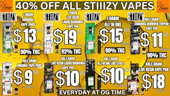 OG Time ⚡40% OFF ALL STIIIZY VAPES⚡