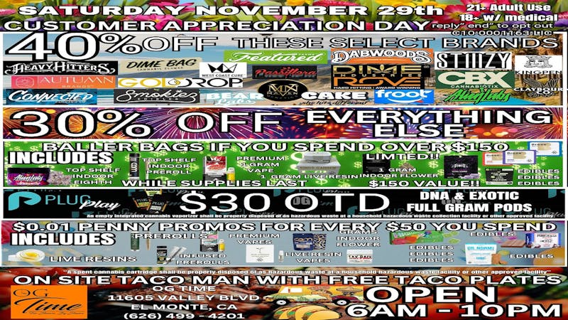 OG Time 40-30% Off Customer Appreciation Day😍November 29