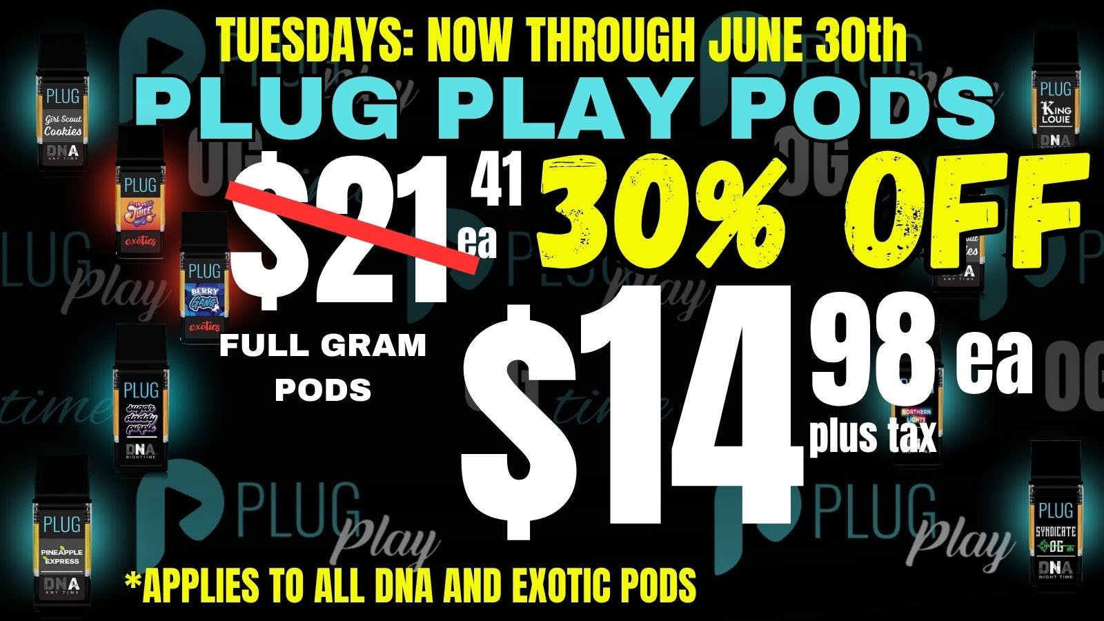 The Clinik 30% OFF Plug Play Full Gram Pods- $14.98 Ea