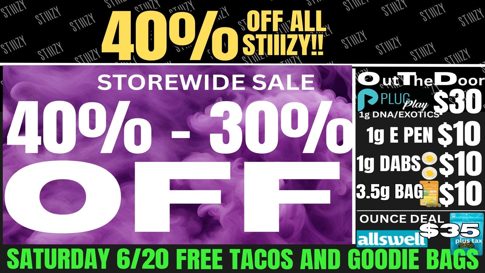 The Clinik 40-30% Off Storewide, Goodie Bags, FREE TACOS!!
