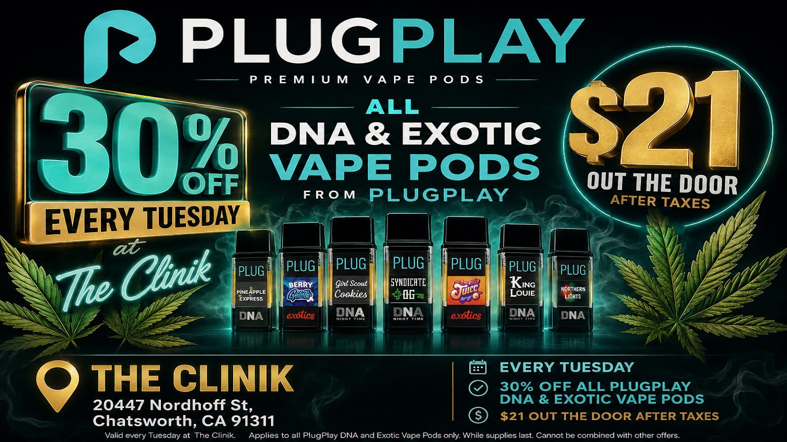 The Clinik 30% OFF Plug Play Full Gram Pods- $14.98 Ea