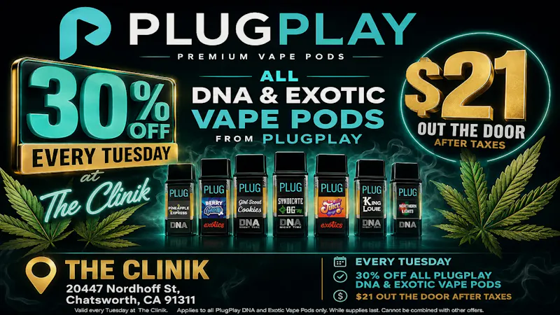 The Clinik 30% OFF Plug Play Full Gram Pods- $14.98 Ea