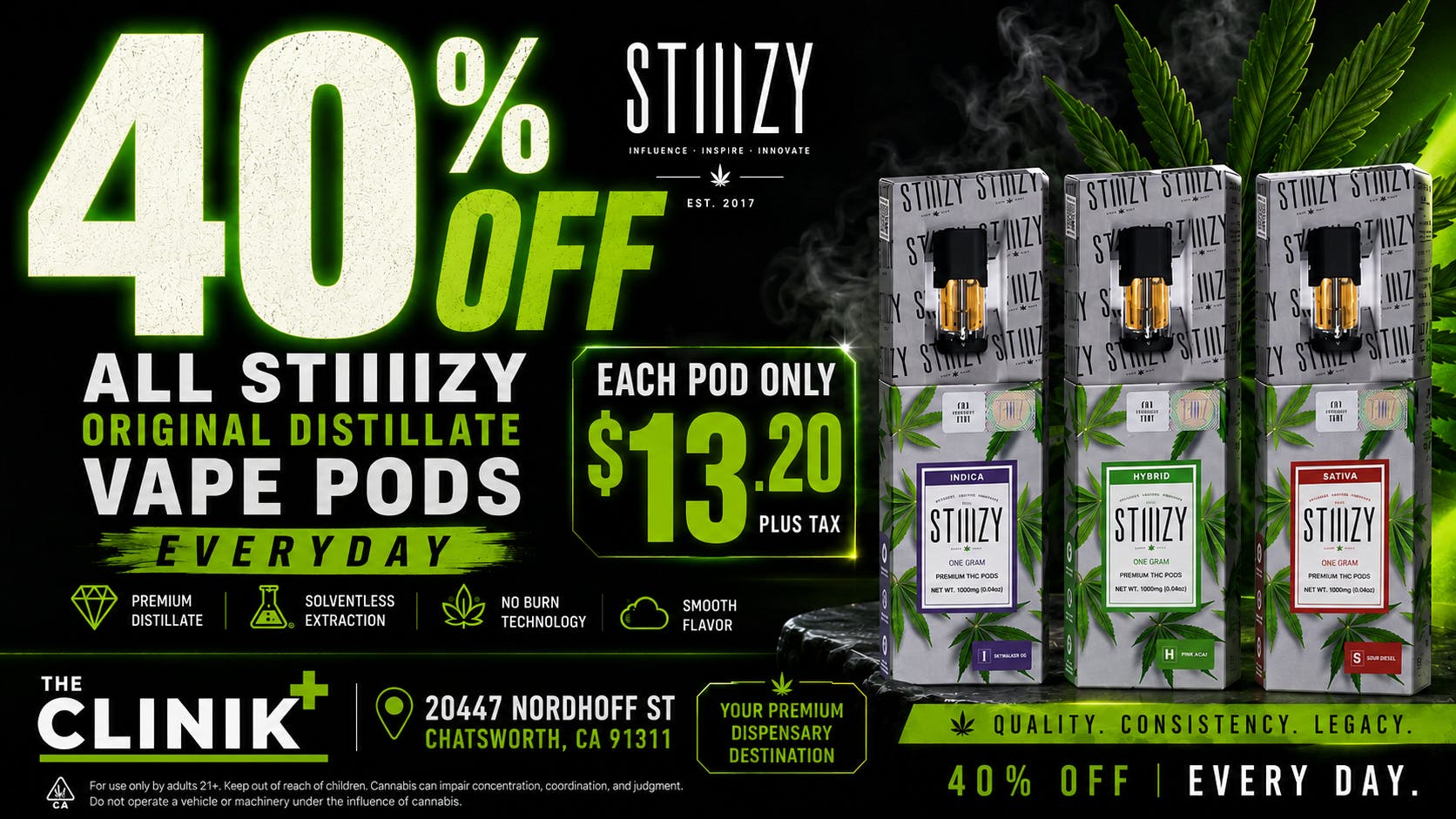 The Clinik STIIIZY 1g POD SALE🔥 $13 EACH!