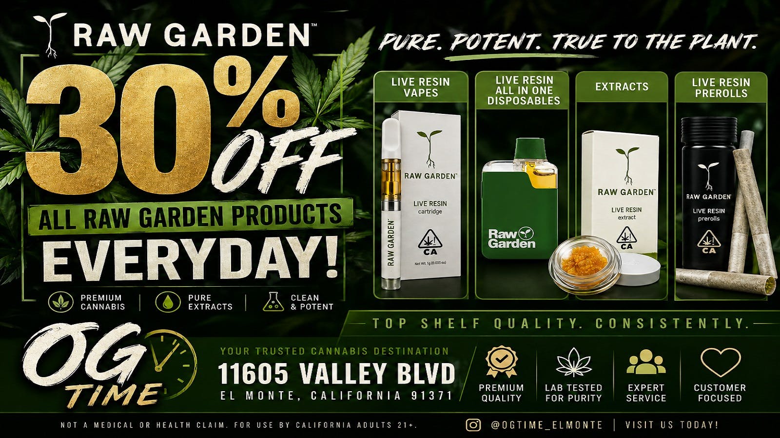 OG Time 🔥30% Off All RAW GARDEN Products🔥