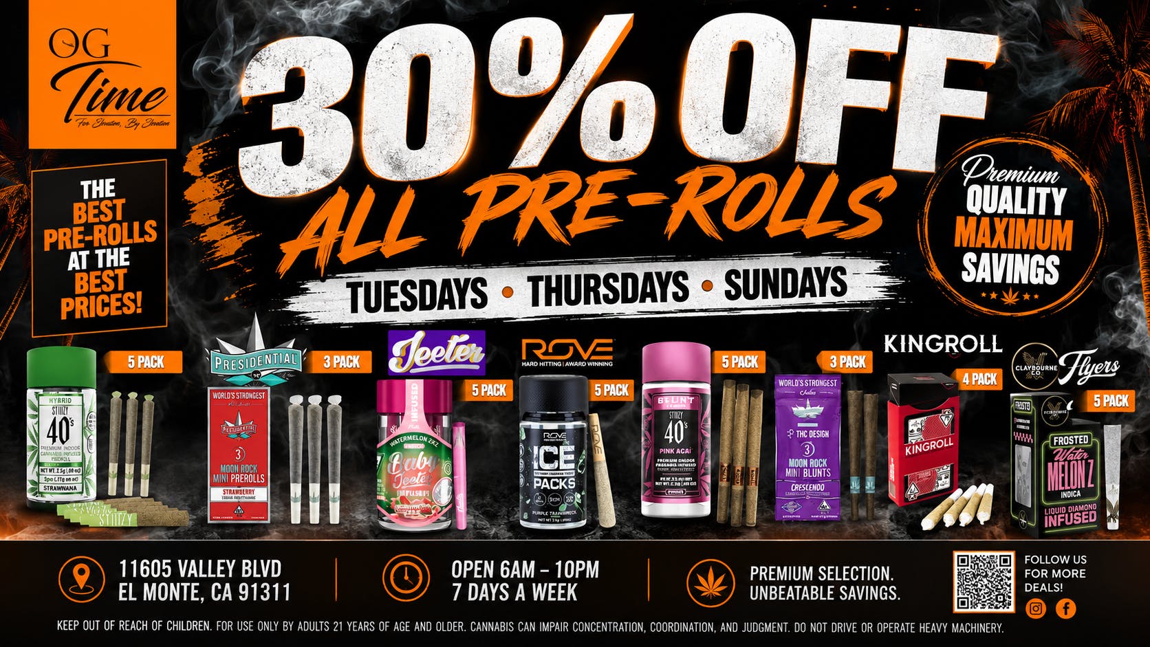 Shl - El Monte 30% OFF ALL PRE-ROLLS & BLUNTS🔥