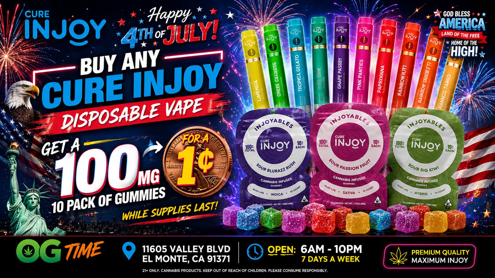 OG Time ⚡Penny Gummies with Cure Injoy VAPES⚡