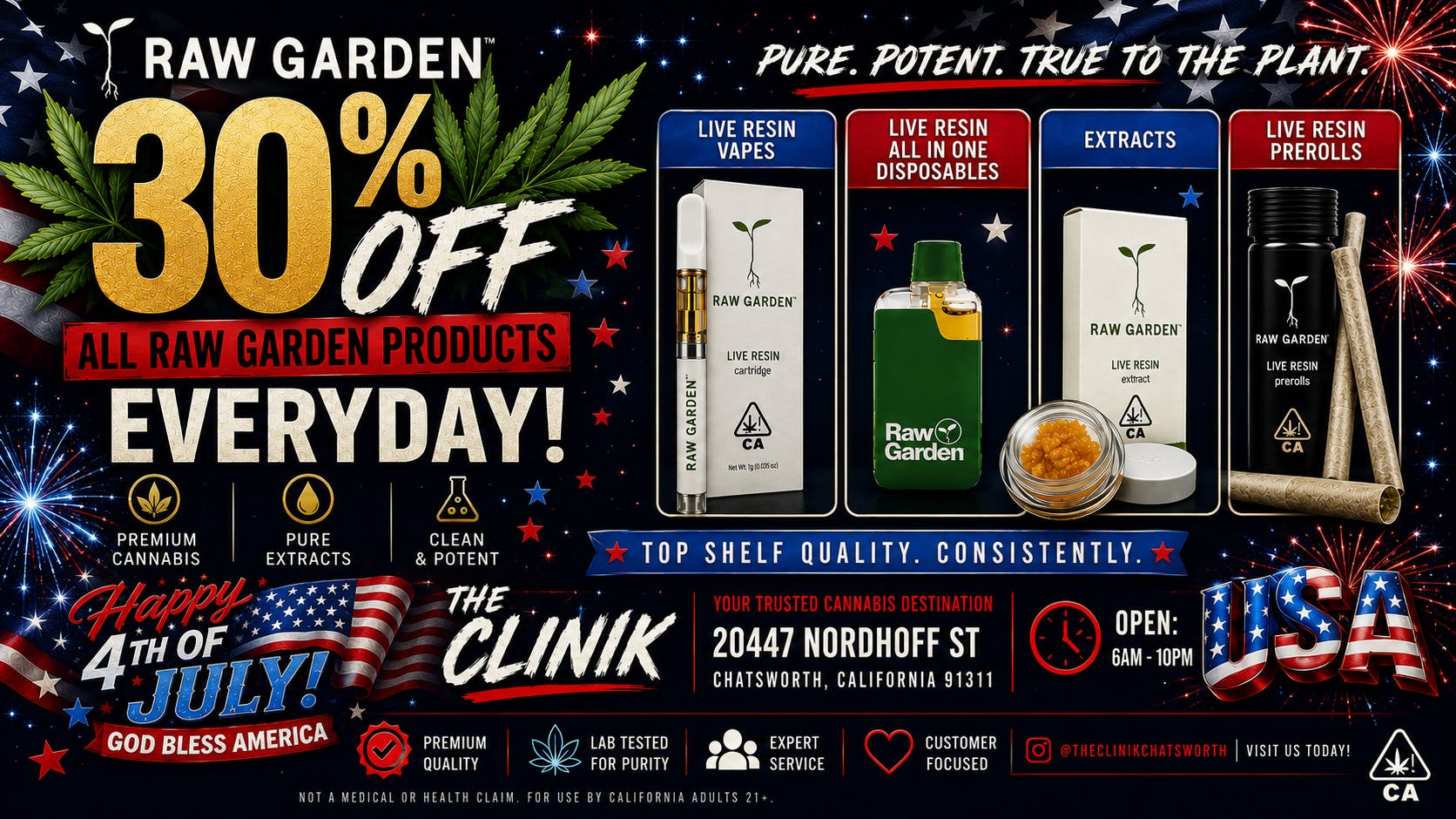 The Clinik 30% Off RAW GARDEN 1g VAPE SALE-$23🔥
