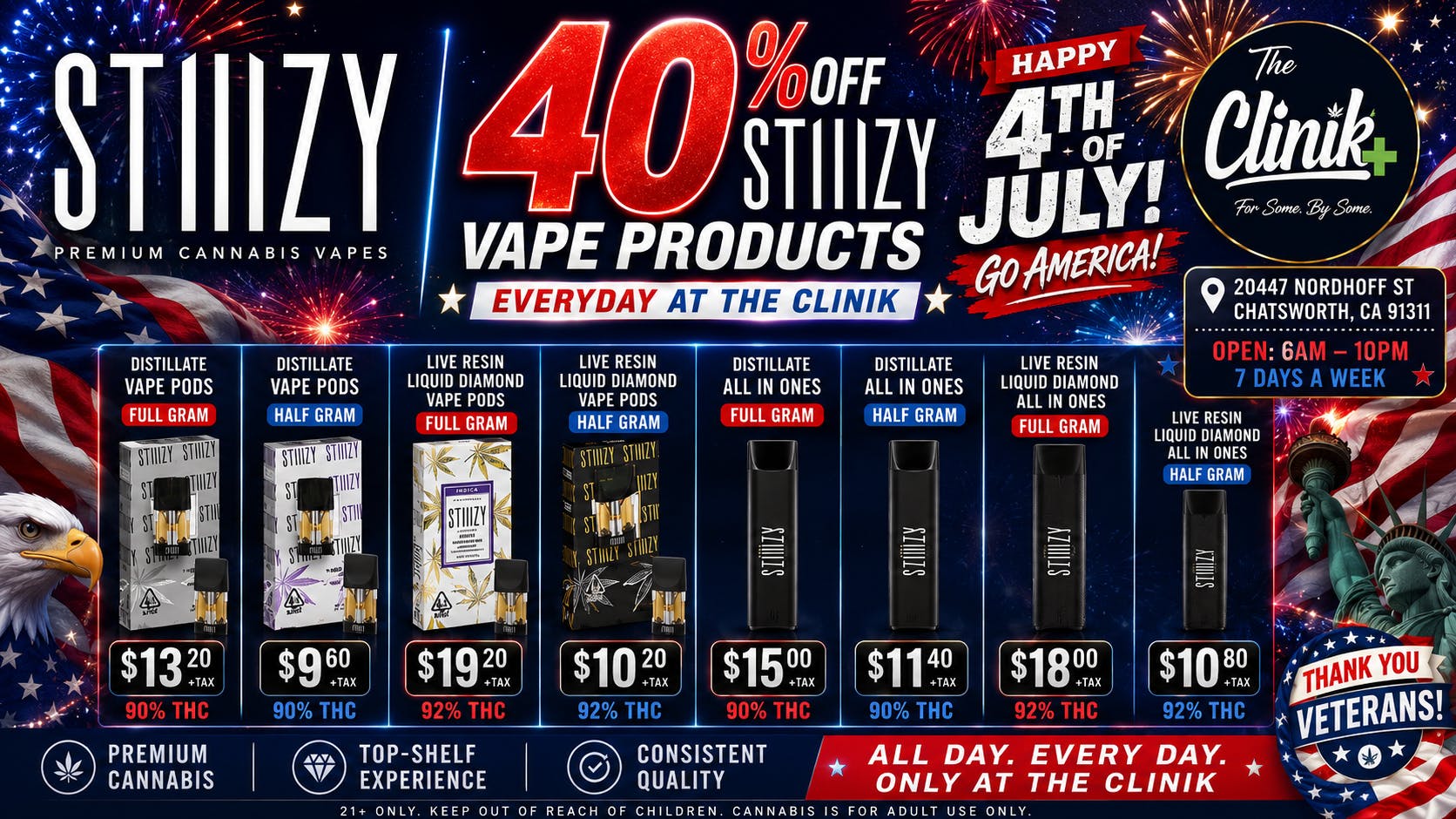 The Clinik 40% OFF ALL STIIIZY VAPES🔥
