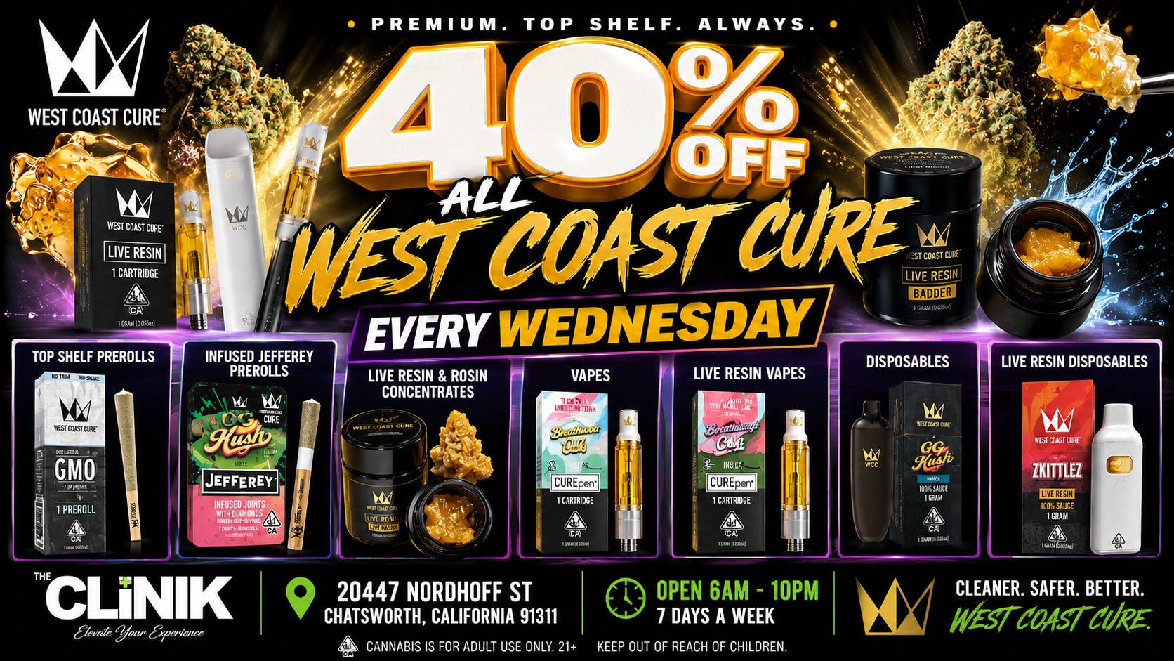 The Clinik 40% OFF WEST COAST CURE🔥