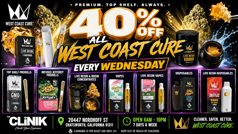 The Clinik 40% OFF WEST COAST CURE🔥