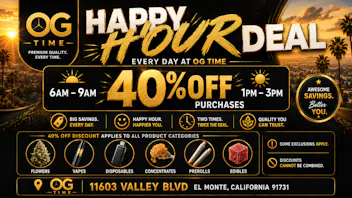 OG Time 40% OFF Happy Hour Deal!