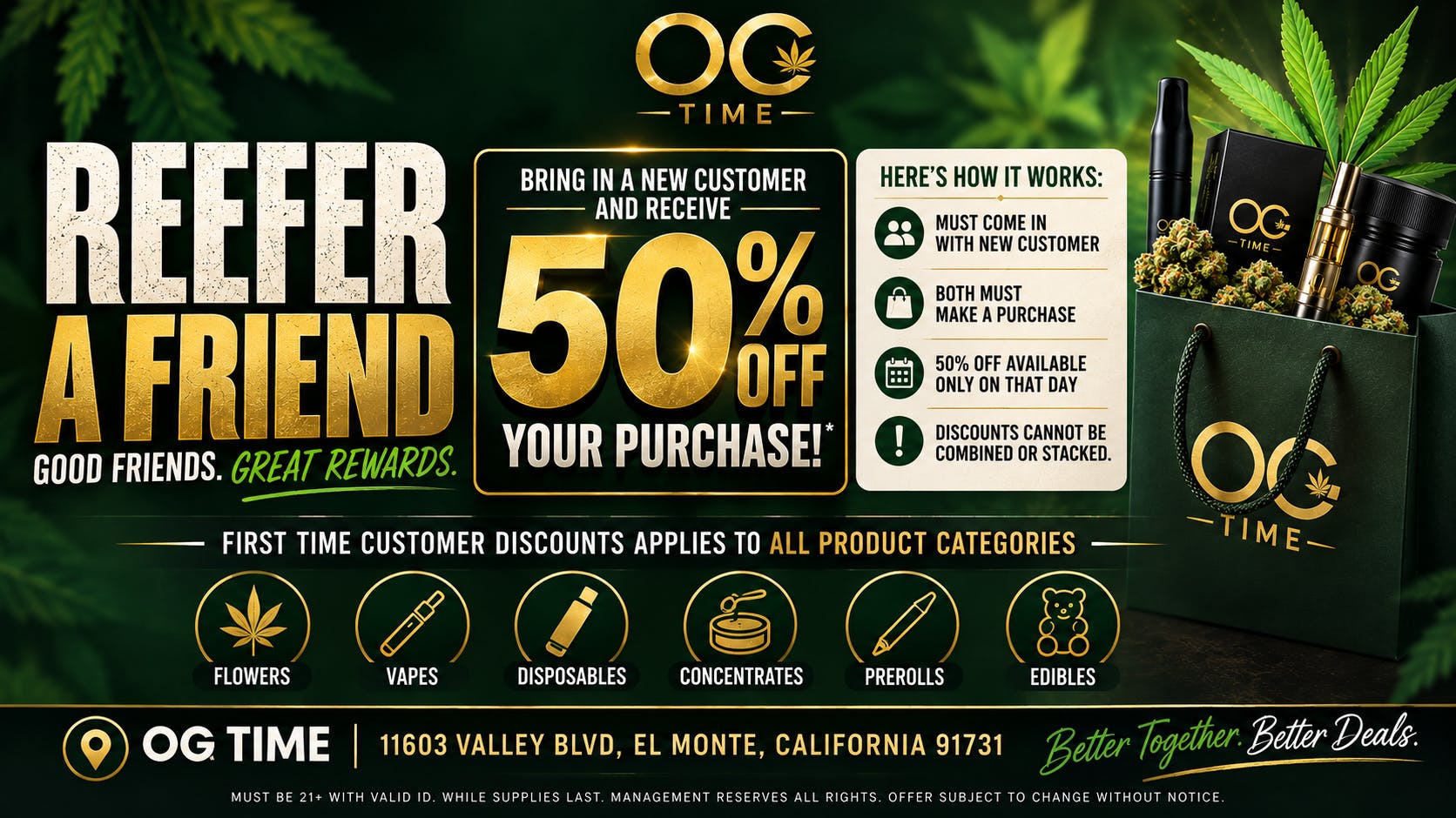 OG Time 50% OFF - Refer a Friend - Get 50% Off!