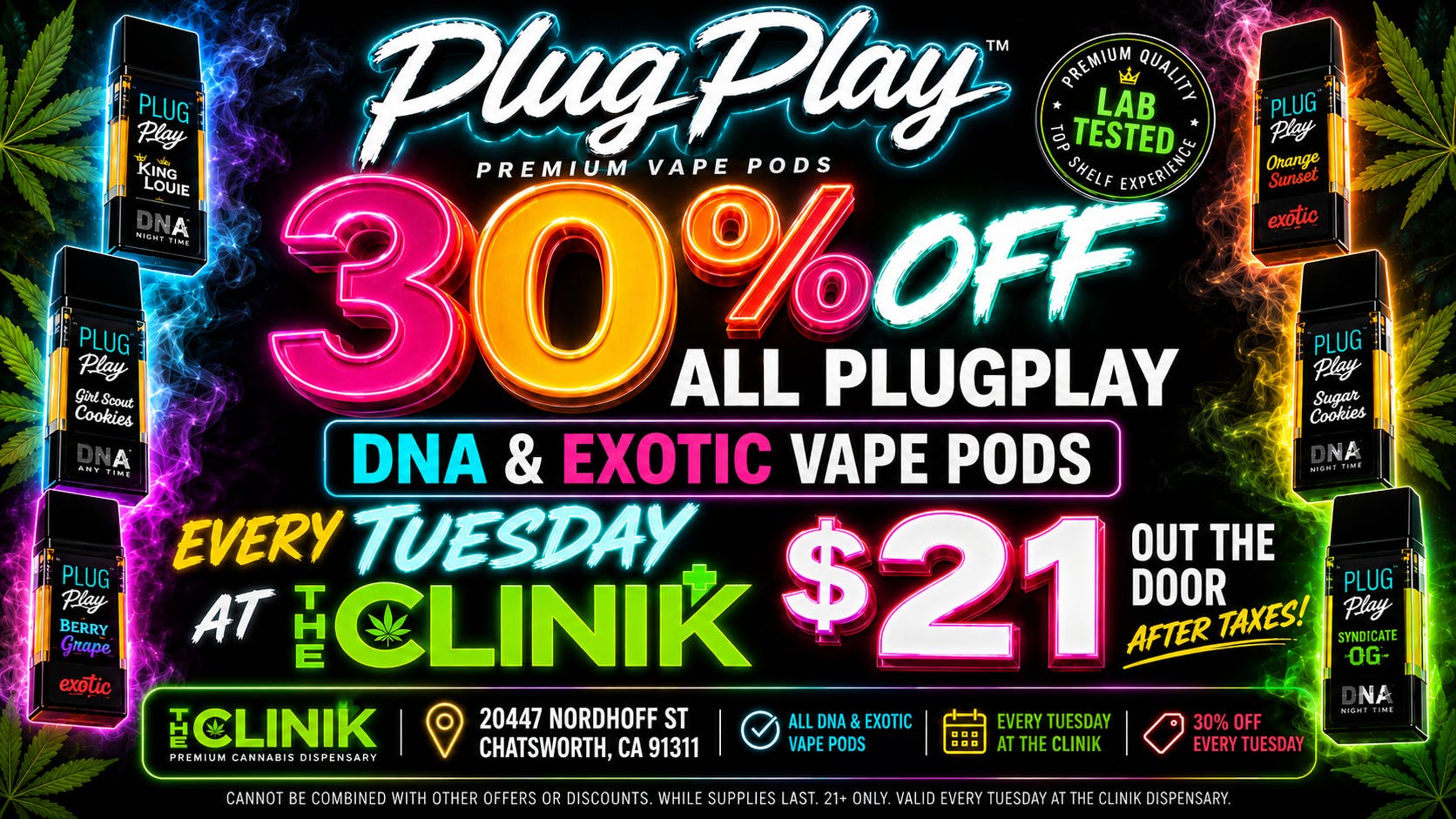 The Clinik 30% OFF Plug Play Full Gram Pods- $14.98 Ea