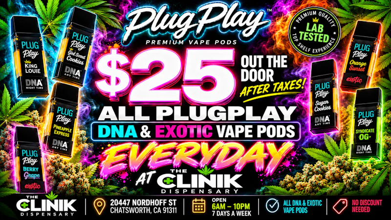 The Clinik $25 OTD Plug Play Pods Everyday!
