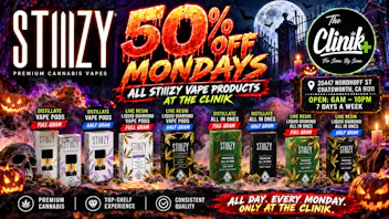The Clinik 50% Off All Stiiizy Vapes and AIO's Every Monday🔥