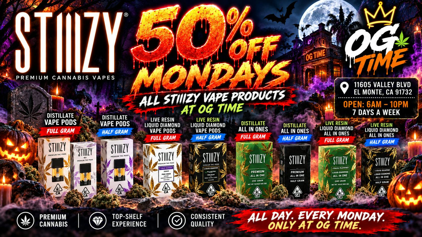 OG Time 50% Off All Stiiizy Vapes Pods and AIO's Mondays🔥