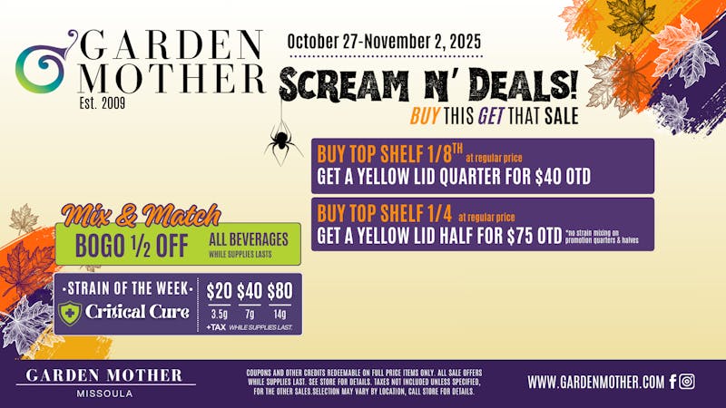 Garden Mother - Missoula 💀 Scream N’ Deals are live at Garden Mother
