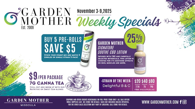 Garden Mother - Missoula 🍵 Chill Out & Warm Up with $9 Canna Tea Packs