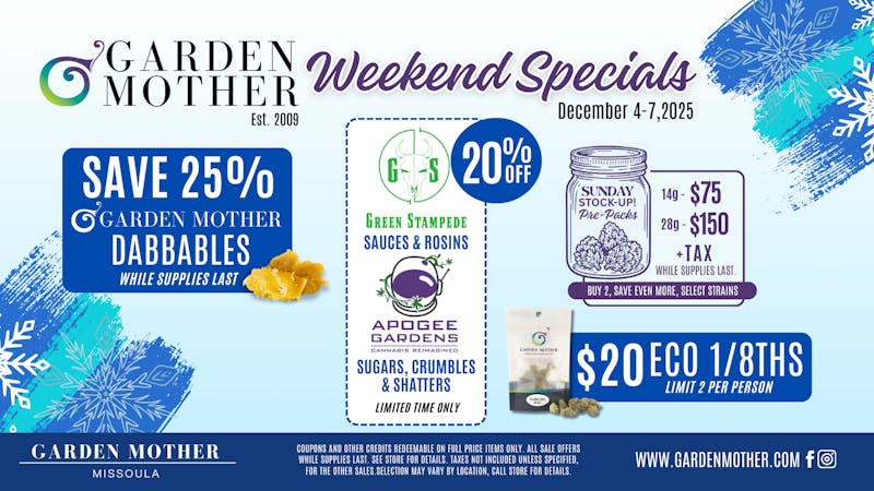 Garden Mother - Missoula Concentrates, Crumbles & Cold-Weather Favorites ❄️