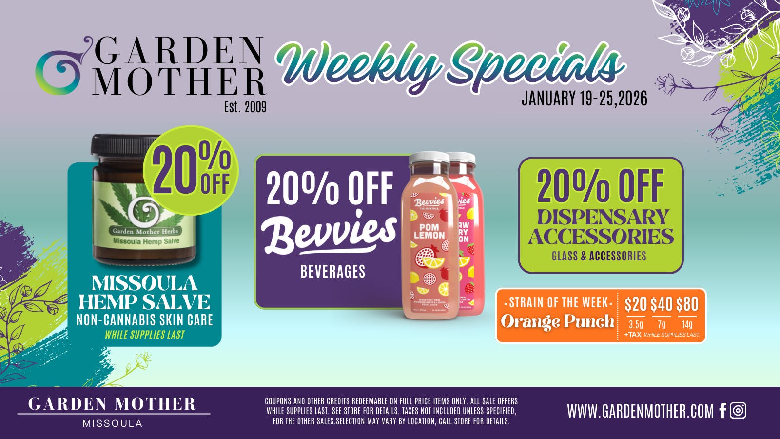 Garden Mother - Missoula Weekly Specials Are Live 🌱 January 19–25