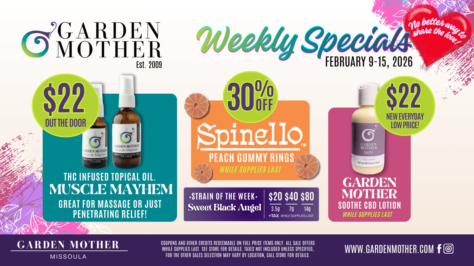 Garden Mother - Missoula Share the Love 💗 Weekly Specials Feb 9–15
