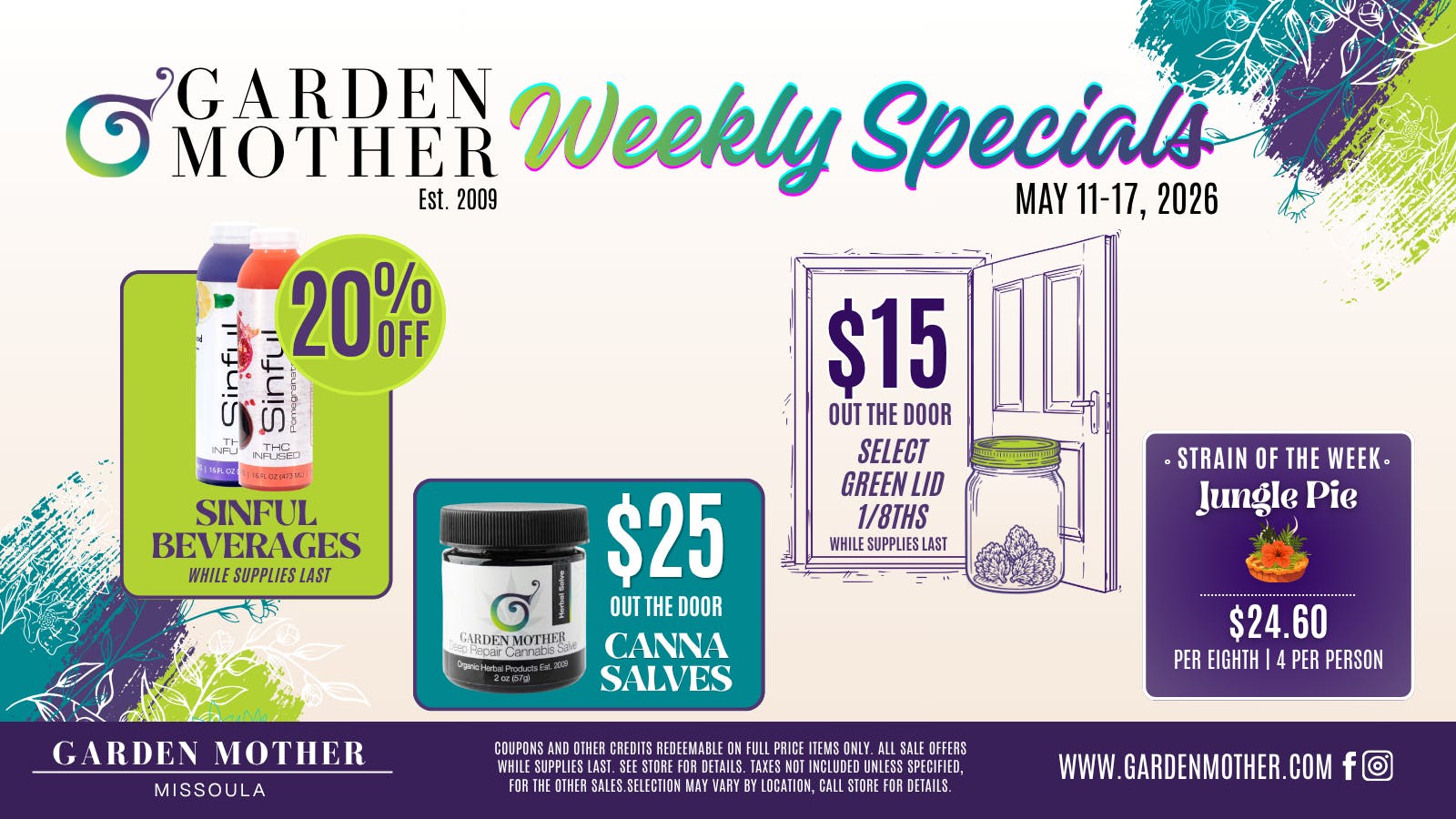 Garden Mother - Missoula May 11–17, 2026 Weekly Specials