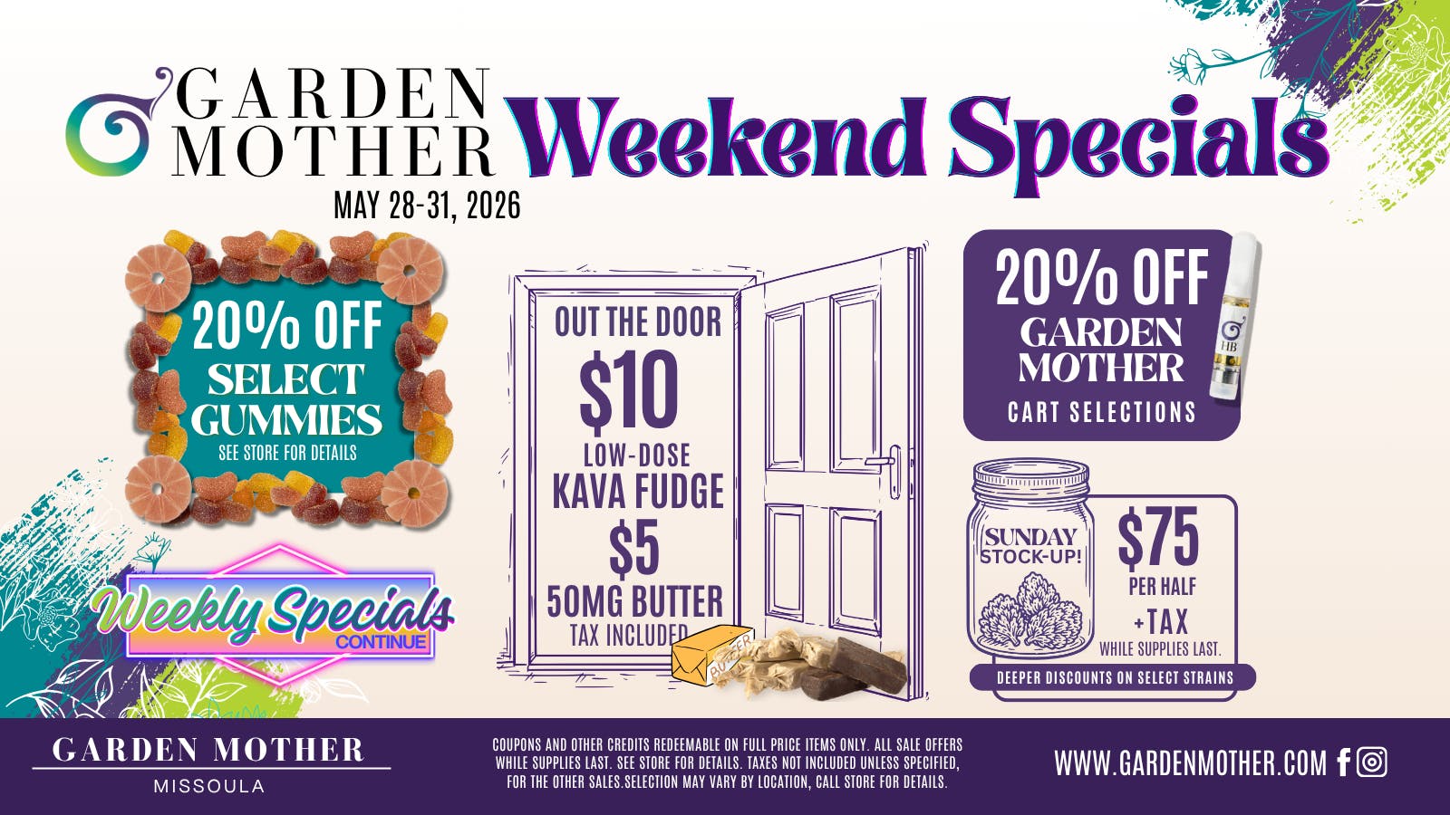 Garden Mother - Missoula Weekend Specials are here at Garden Mother!