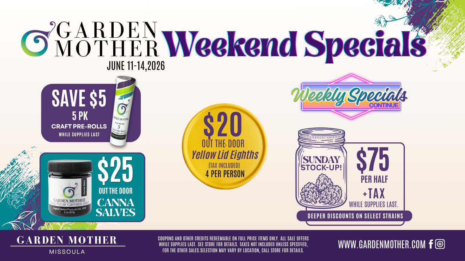 Garden Mother - Missoula 🌿 Garden Mother Weekend Specials | June 11–14 🌿
