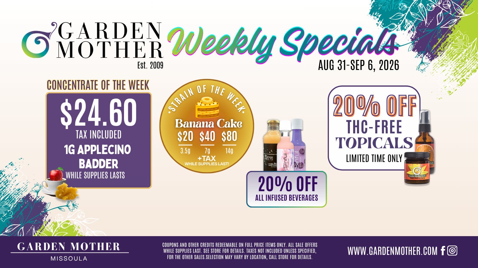 Garden Mother - Missoula Garden Mother Weekly Specials | Aug. 31–Sept. 6