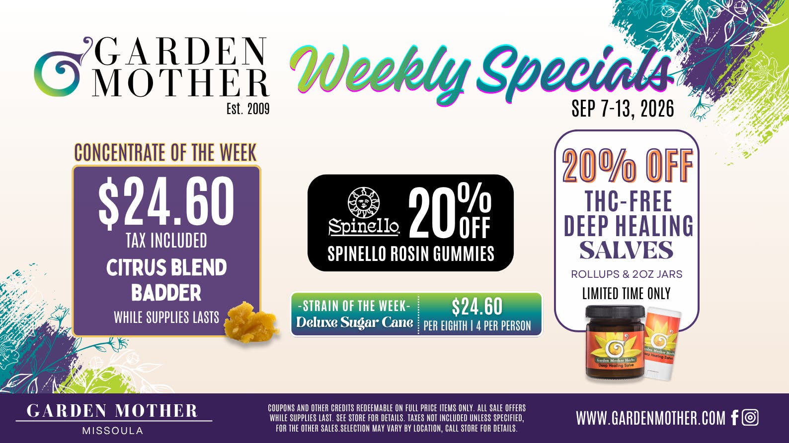Garden Mother - Missoula 🔥 WEEKLY SPECIALS | SEPT 7–13 🔥