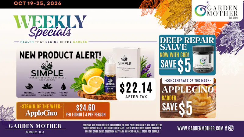 Garden Mother - Missoula 🍂 GARDEN MOTHER WEEKLY SPECIALS | OCTOBER 19–25