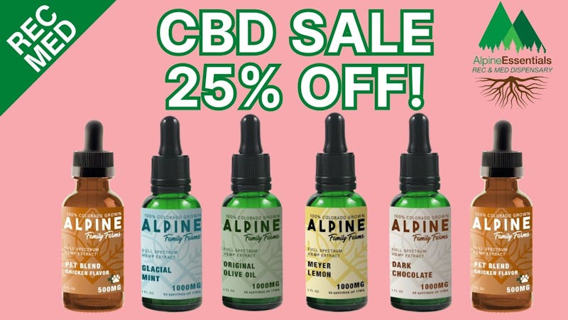 Alpine Essentials 25% Off CBD by Alpine Family Farms 🐾