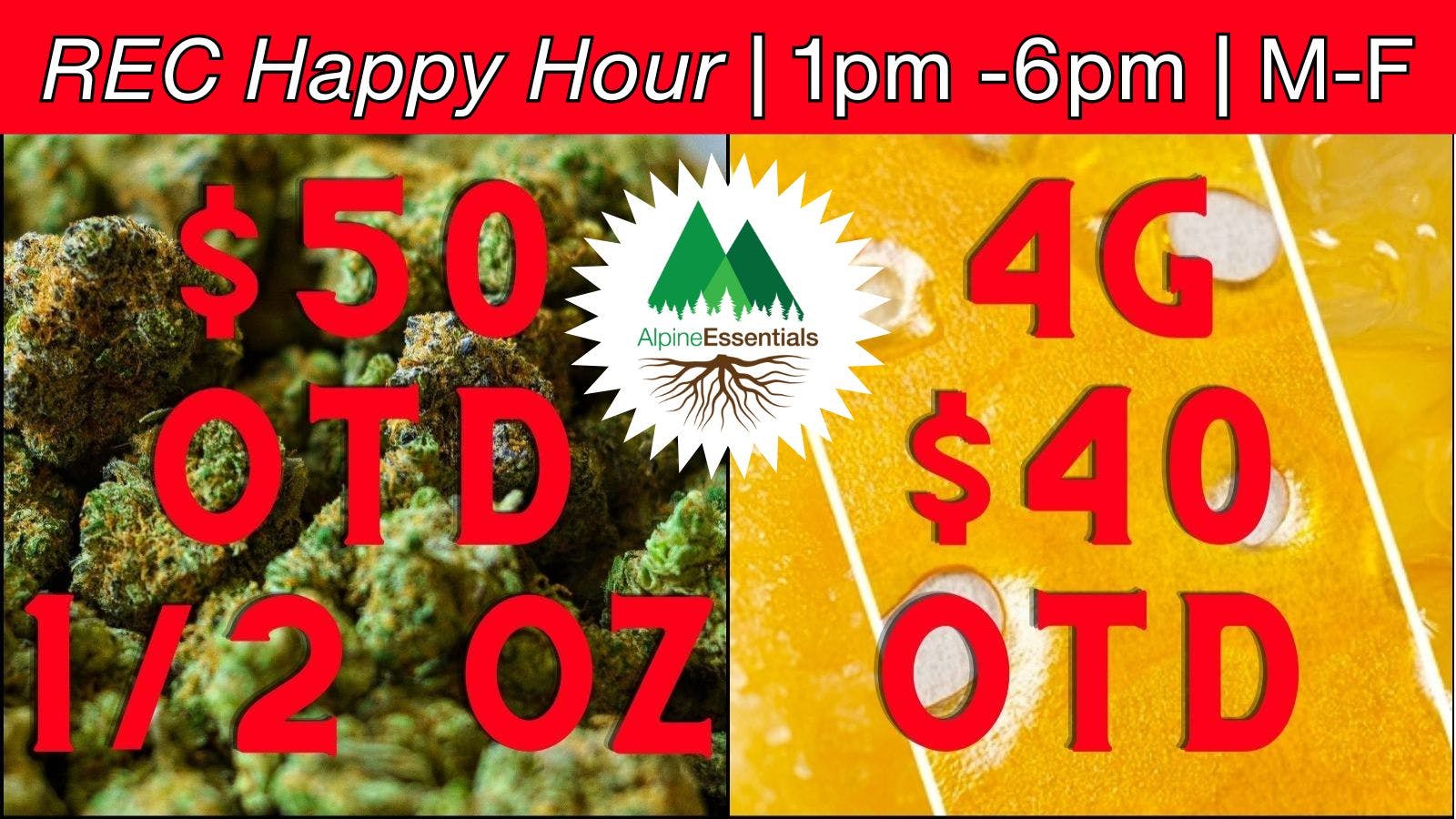 Alpine Essentials HAPPY HOUR 🍸 Mon-Fri, 1pm-6pm