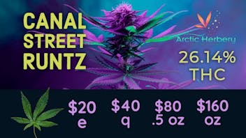 Arctic Herbery $20e-$160oz 21%-26% THC + Flower Day
