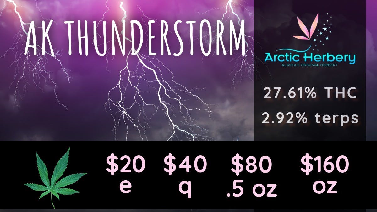 Arctic Herbery $20e-$160oz MultipleStrains 22-27% THC. Happy Hour