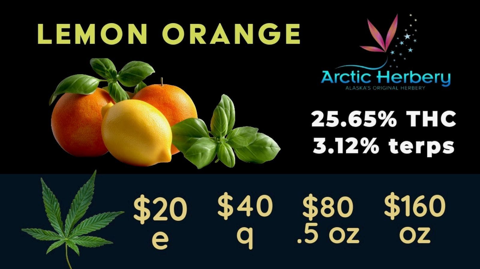 Arctic Herbery $20e-$160oz Various Premium Strains 22-25%. $30dab