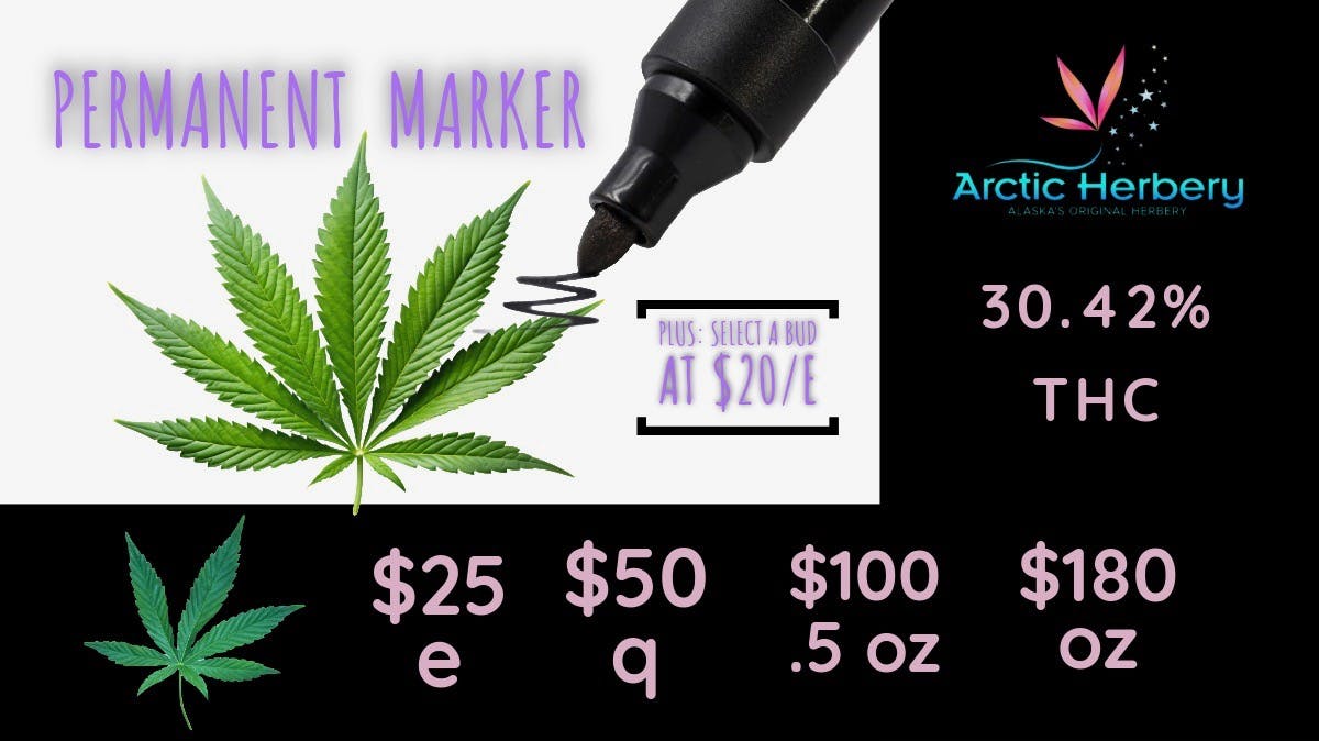 Arctic Herbery $20e-$160oz Various Premium Strains 22-26%. $30dab