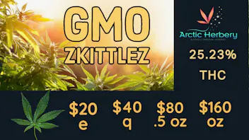 Arctic Herbery $20e-$160oz Various Strains (premium bud) 21-25%