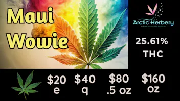 Arctic Herbery $20e-$160oz Various Strains (premium bud) 21-25%