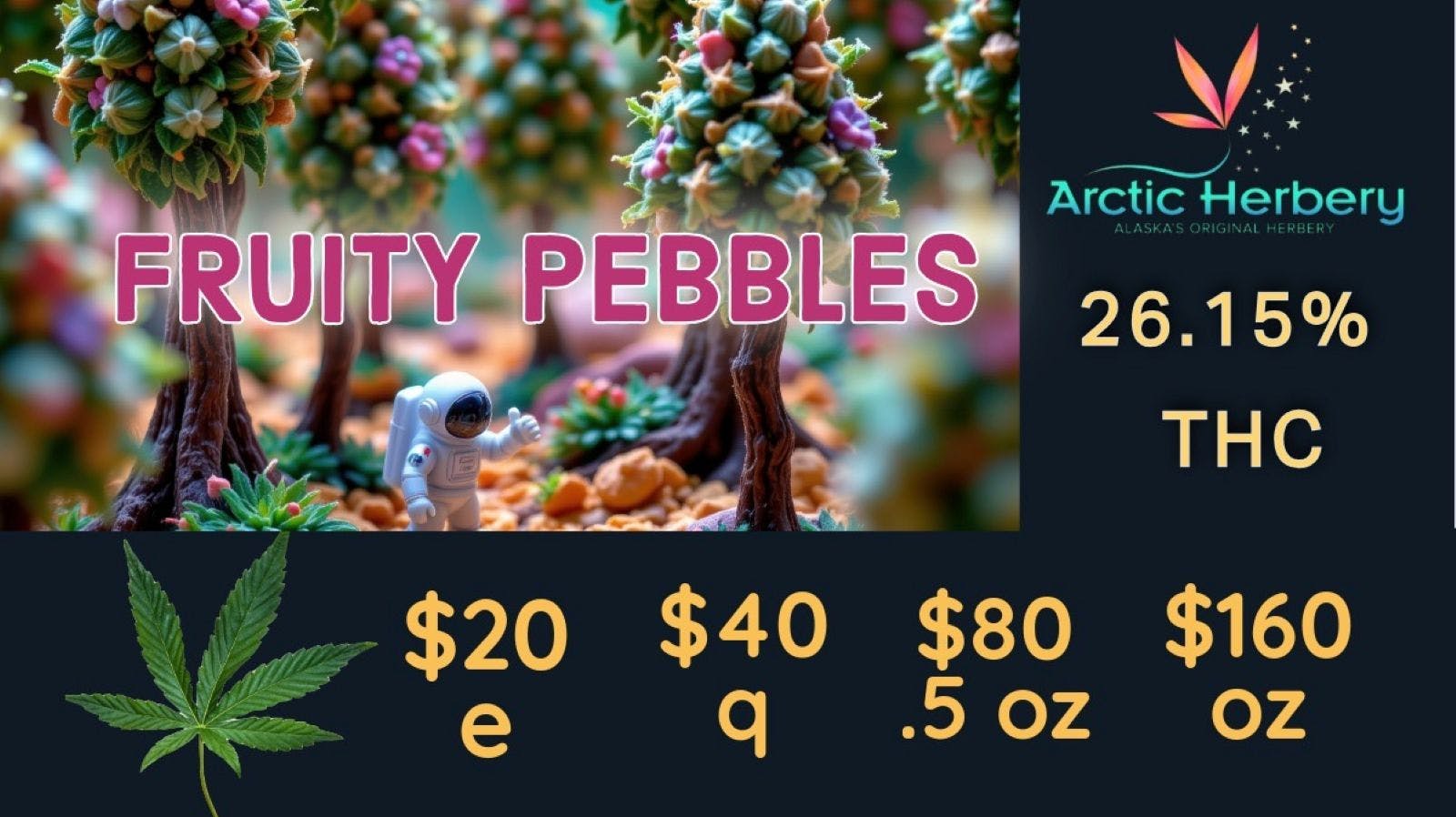 Arctic Herbery $20e-$160oz Various Strains (premium bud) 21-26%