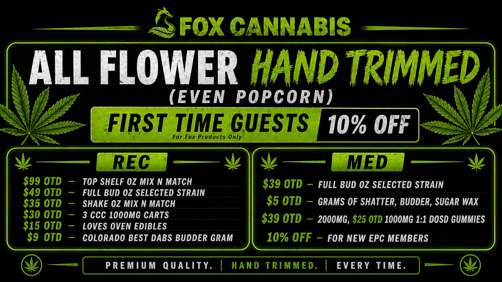 Fox Cannabis Best Daily Deals in Denver!