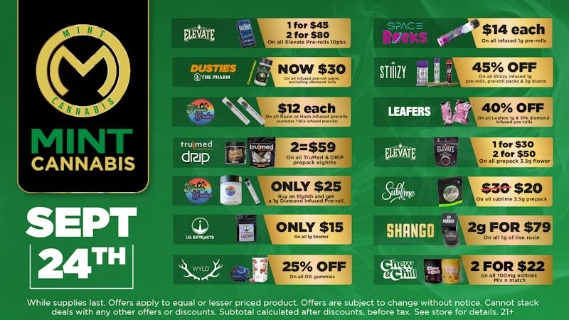 The Mint Cannabis - Phoenix Weds Featured Deals