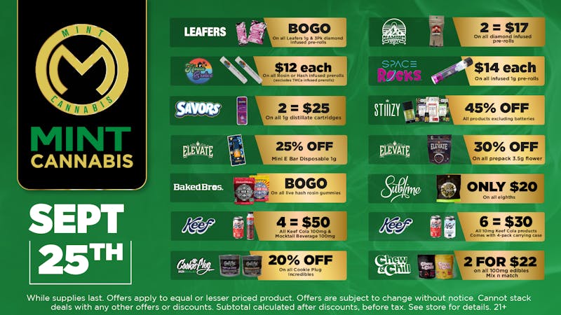 The Mint Cannabis - Tempe Thursday Featured Deals