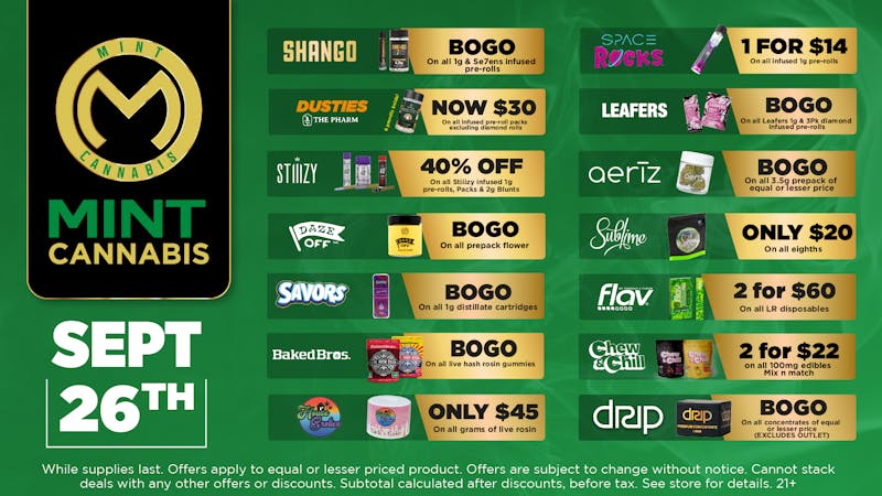 The Mint Cannabis - Phoenix Friday Featured Deals